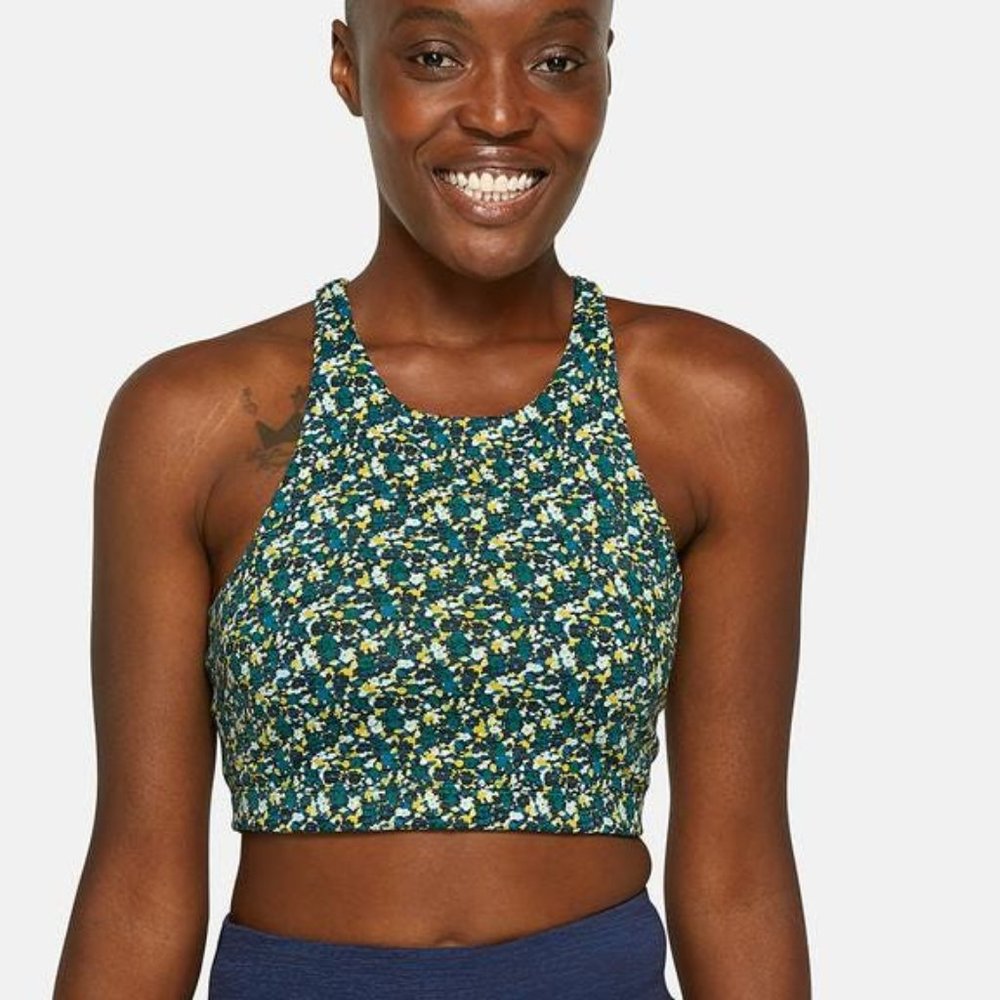 Outdoor Voices Floral Tech Sweat Move Free Crop Top